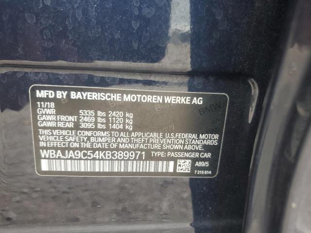 2019 BMW 530E WBAJA9C54KB389971