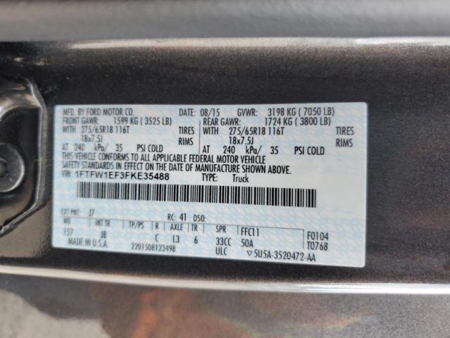 2015 FORD F150 SUPER - 1FTFW1EF3FKE35488