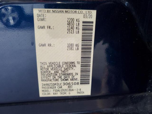 2020 NISSAN LEAF SL PL 1N4BZ1DP2LC306508