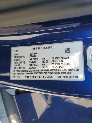 2023 TESLA MODEL 3 5YJ3E1EB1PF633925