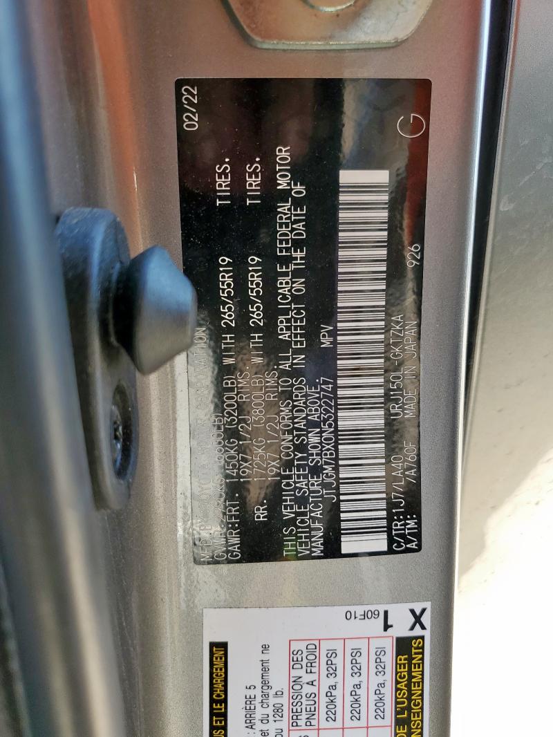 2022 LEXUS GX 460 LUX JTJGM7BX0N5322747