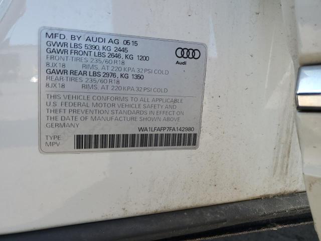 2015 AUDI Q5 PREMIUM WA1LFAFP7FA142980