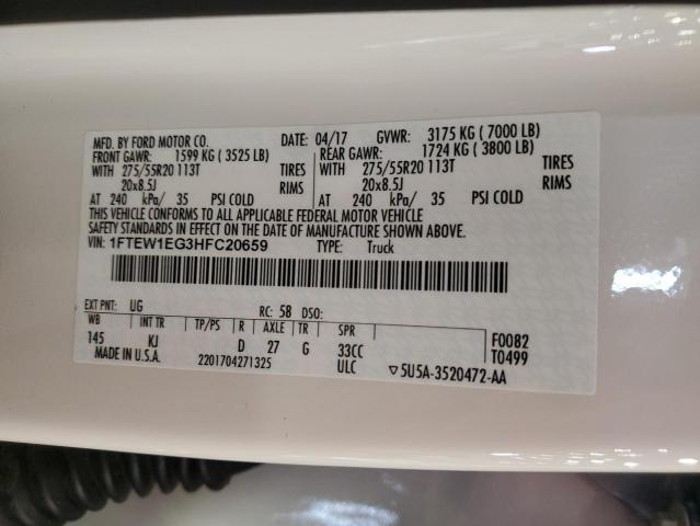 2017 FORD F150 SUPER - 1FTEW1EG3HFC20659