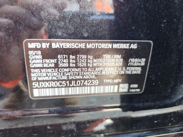 2018 BMW X5 XDRIVE3 5UXKR0C51JL074239