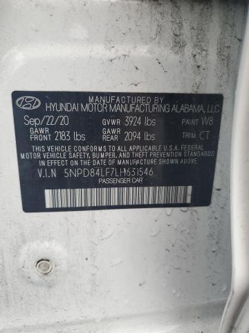 2020 HYUNDAI ELANTRA SEL 5NPD84LF7LH631546