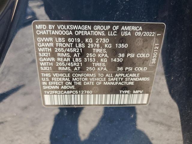 2023 VOLKSWAGEN ATLAS SEL 1V2FR2CA8PC512760