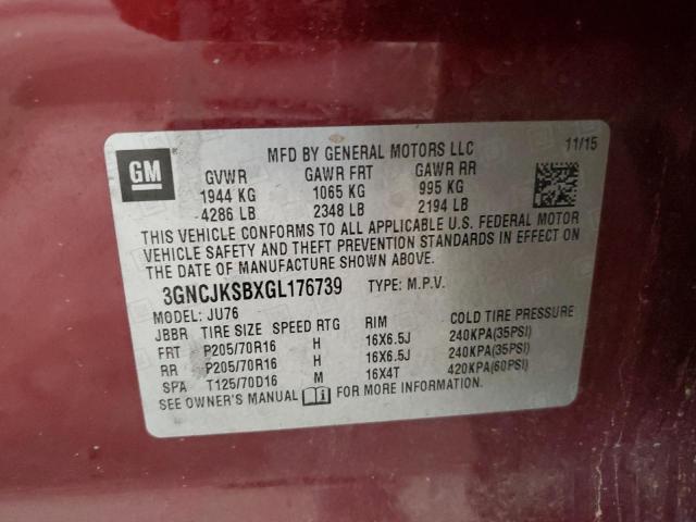 2016 CHEVROLET TRAX LS 3GNCJKSBXGL176739