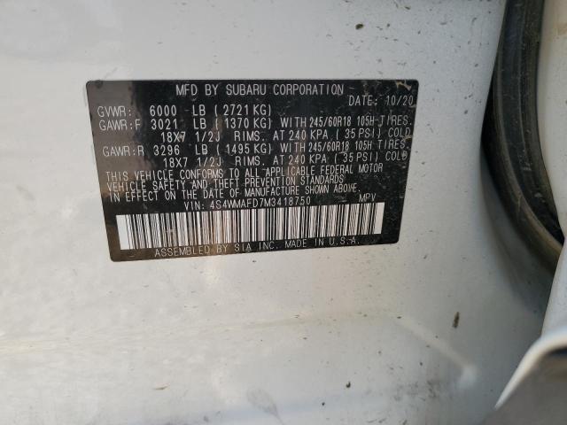 2021 SUBARU ASCENT PRE 4S4WMAFD7M3418750