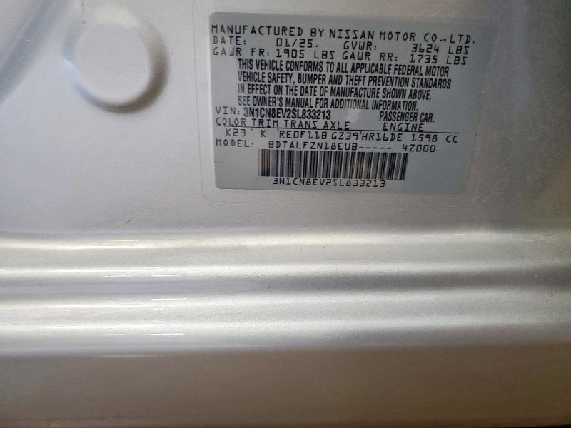 2025 NISSAN VERSA SV 3N1CN8EV2SL833213