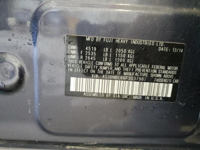 2015 SUBARU LEGACY 2.5 4S3BNBC66F3037907