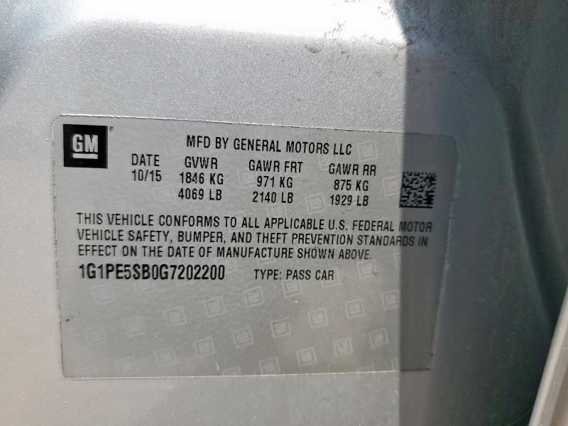 2016 CHEVROLET CRUZE LIMITED LT 1G1PE5SB0G7202200