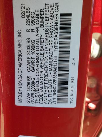 2021 HONDA ACCORD SPO - 1HGCV2F38MA013186
