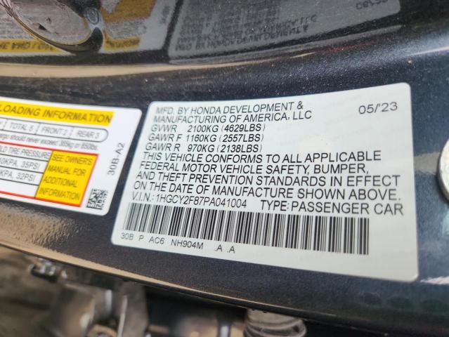 2023 HONDA ACCORD TOURING HYBRID 1HGCY2F87PA041004