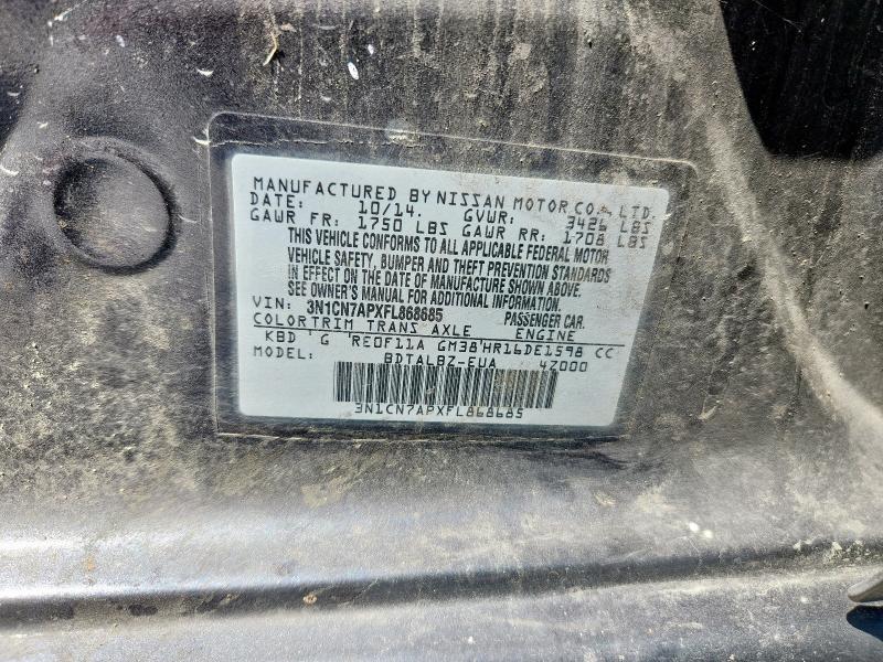 2015 NISSAN VERSA S 3N1CN7APXFL868685