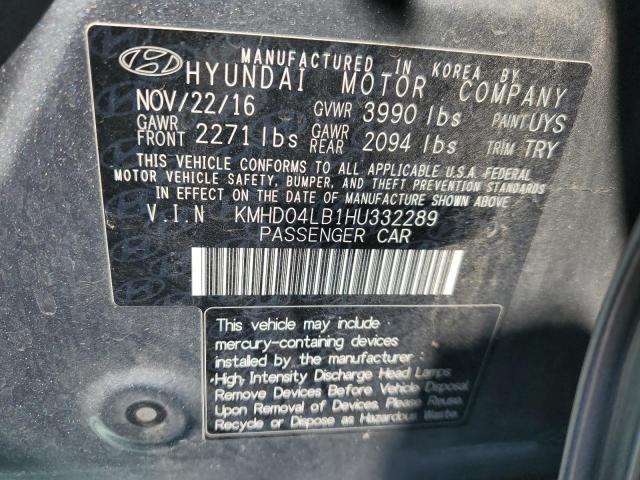 2017 HYUNDAI ELANTRA SP KMHD04LB1HU332289