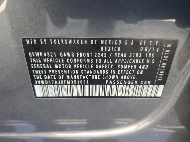 2015 VOLKSWAGEN JETTA SE 3VWD17AJXFM351631