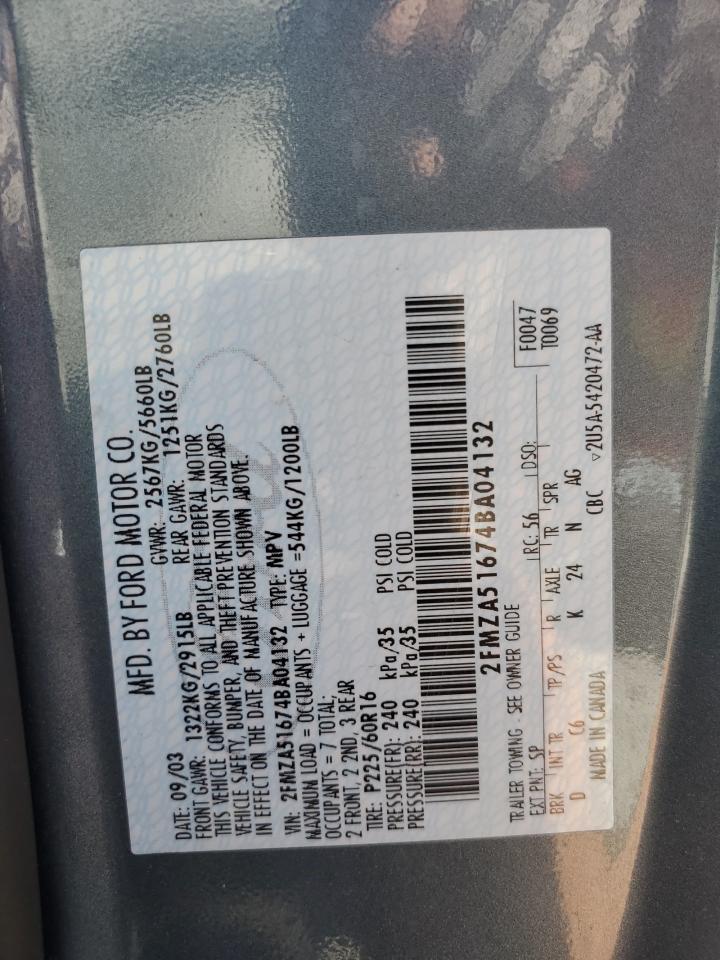 Lot #3279926629 2004 FORD FREESTAR S