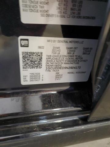 2022 CHEVROLET SILVERADO 1GCUDDED9NZ604173