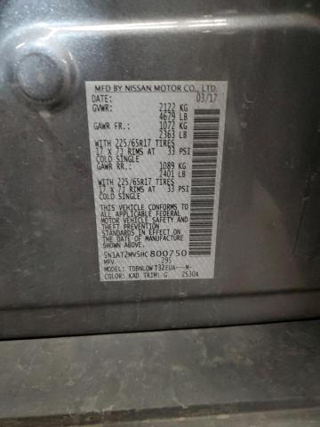 2017 NISSAN ROGUE SV 5N1AT2MV5HC800750