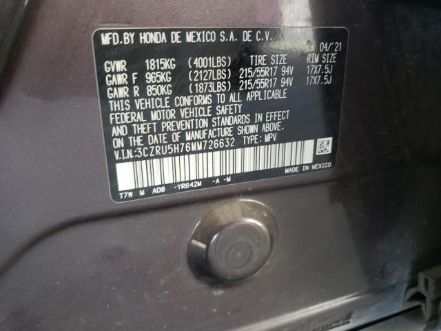 2021 HONDA HR-V EXL 3CZRU5H76MM726632