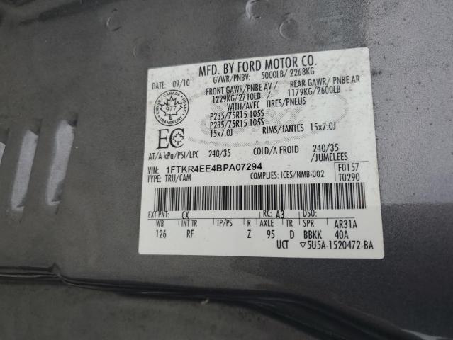 2011 FORD RANGER SUP - 1FTKR4EE4BPA07294