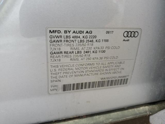 2018 AUDI Q3 PREMIUM WA1ECCFS1JR008977