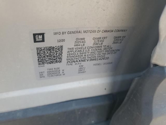 2021 CHEVROLET EQUINOX PR - 2GNAXNEV3M6142610
