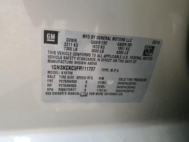 2015 CHEVROLET TAHOE K1500 LTZ 1GNSKCKC9FR111797