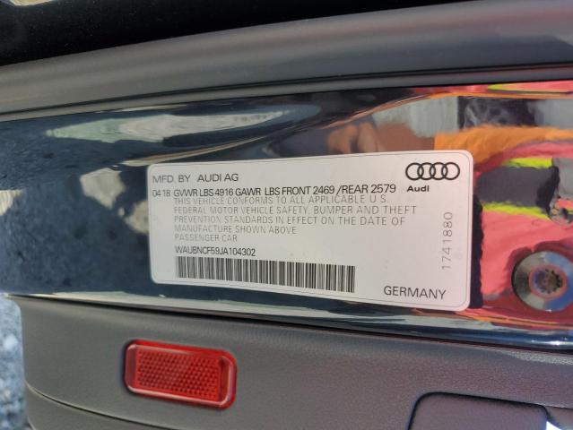 2018 AUDI A5 PREMIUM WAUBNCF59JA104302