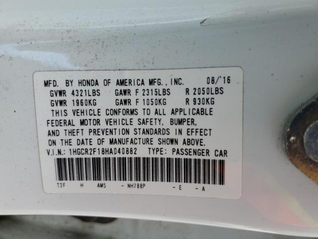 2017 HONDA ACCORD SPORT SPECIAL EDITION 1HGCR2F18HA040882