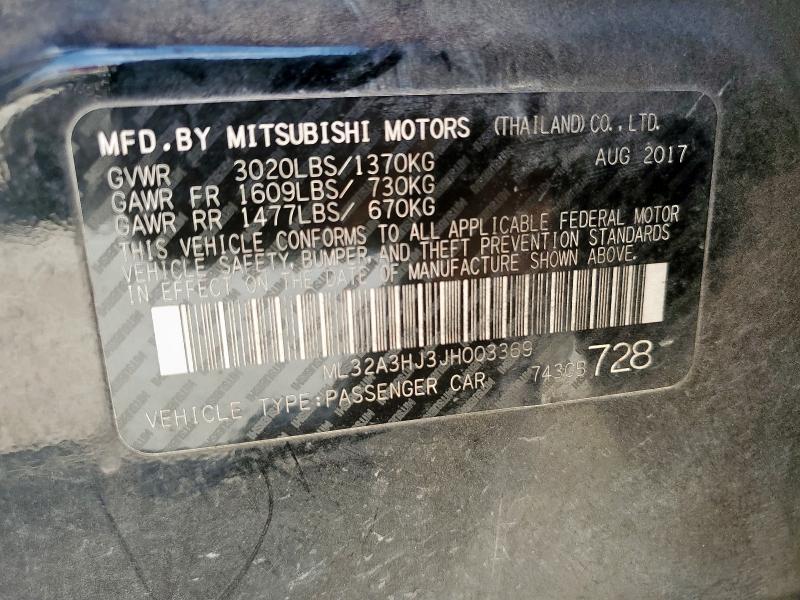 2018 MITSUBISHI MIRAGE ES ML32A3HJ3JH003369