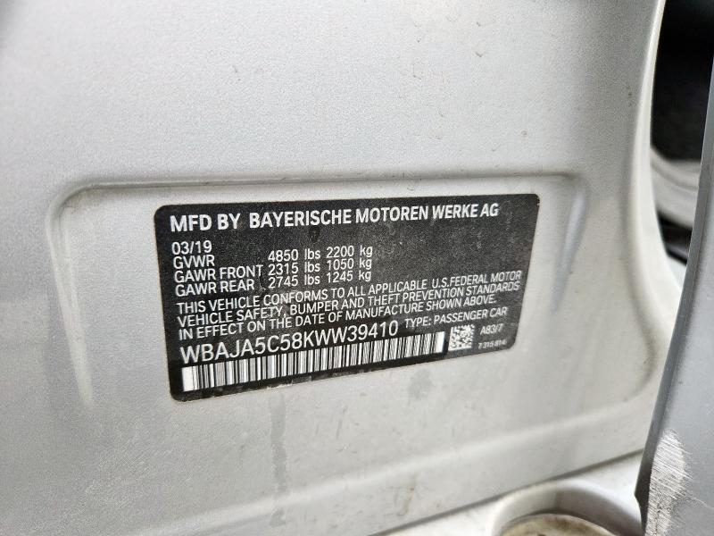 2019 BMW 530 I WBAJA5C58KWW39410