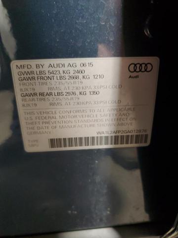 2016 AUDI Q5 PREMIUM WA1L2AFP2GA012876