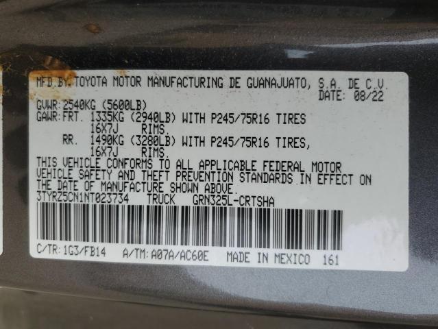 2022 TOYOTA TACOMA ACCESS CAB 3TYRZ5CN1NT023734