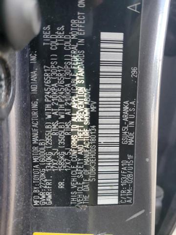 2013 TOYOTA HIGHLANDER - 5TDBK3EH0DS180134