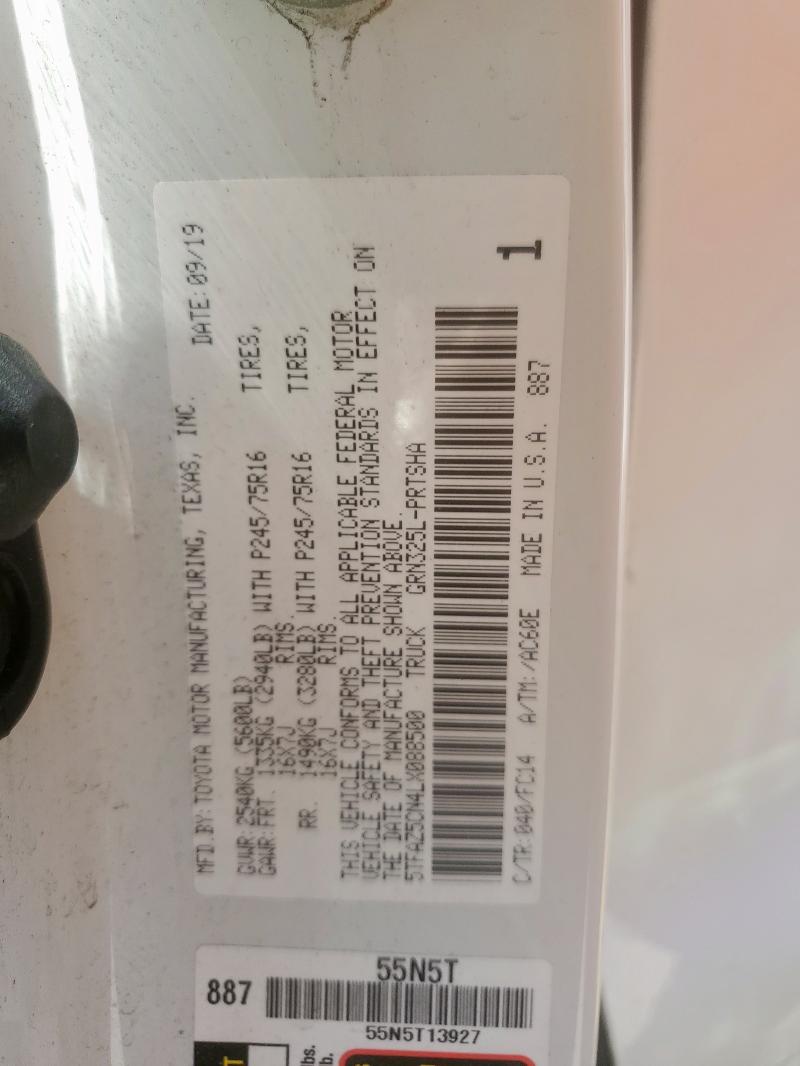 2020 TOYOTA TACOMA DOU - 5TFAZ5CN4LX088500
