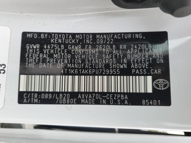 2023 TOYOTA CAMRY XSE 4T1K61AK6PU729955