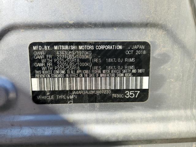 2019 MITSUBISHI OUTLANDER SPORT ES JA4AR3AU2KU007230