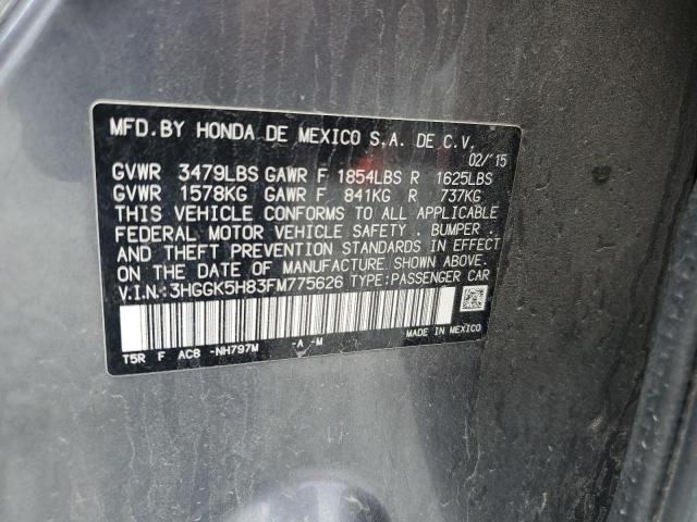 2015 HONDA FIT EX/EXL 3HGGK5H83FM775626