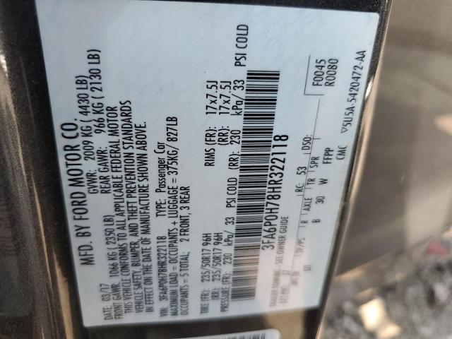 2017 FORD FUSION SE #3288772743