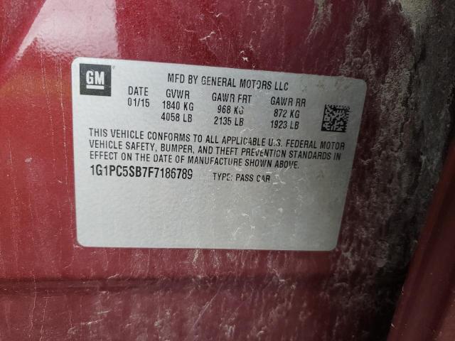 2015 CHEVROLET CRUZE LT 1G1PC5SB7F7186789