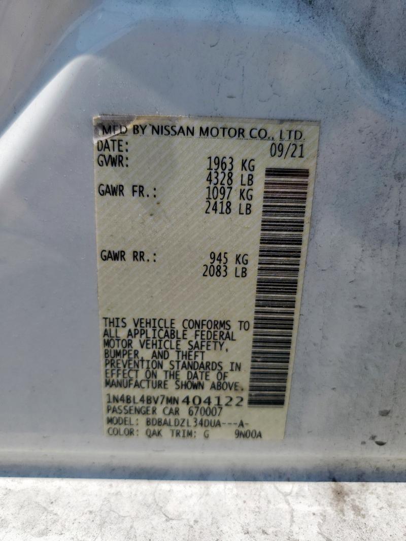2021 NISSAN ALTIMA S 1N4BL4BV7MN404122