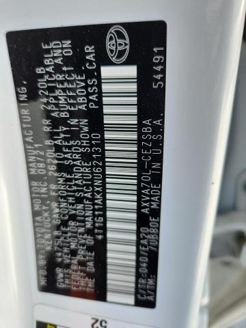 2022 TOYOTA CAMRY SE 4T1G11AKXNU621310