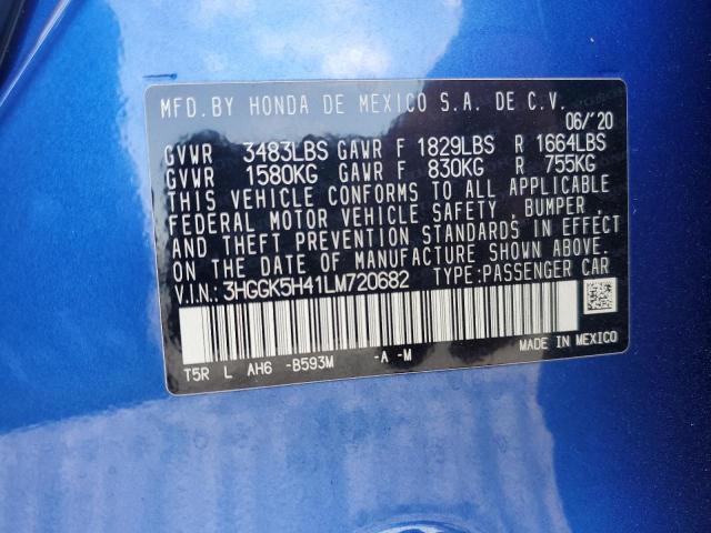 2020 HONDA FIT LX 3HGGK5H41LM720682