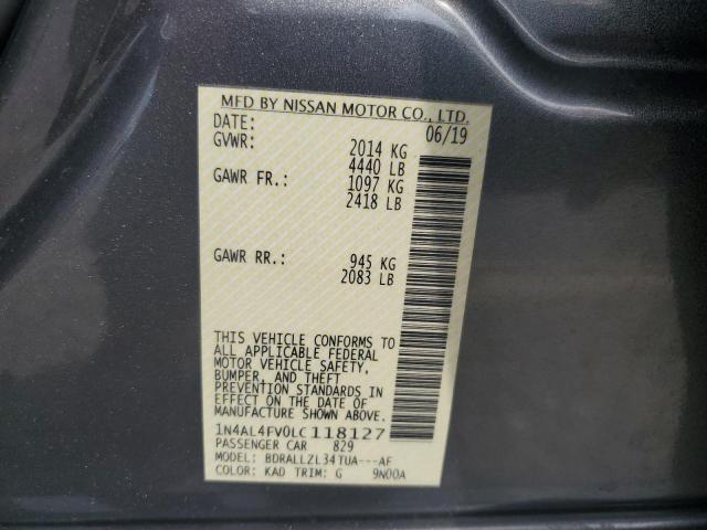 2020 NISSAN ALTIMA PLATINUM 1N4AL4FV0LC118127