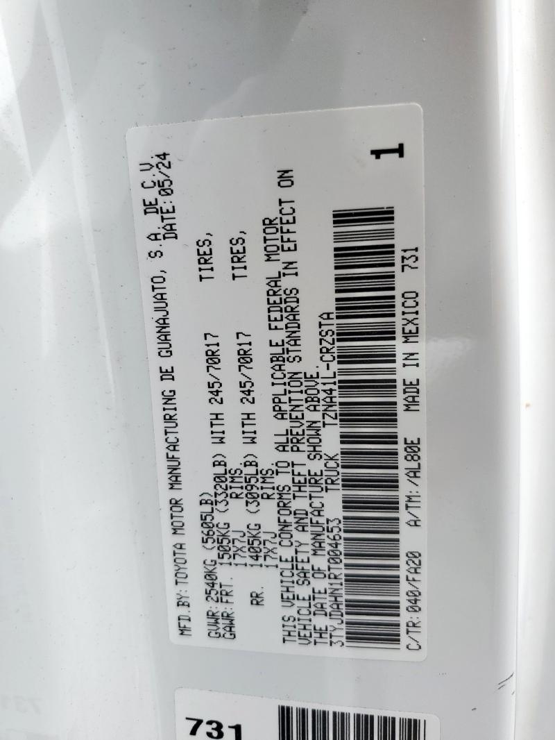 2024 TOYOTA TACOMA XTR 3TYJDAHN1RT004653