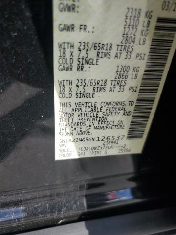 2016 NISSAN MURANO S 5N1AZ2MG5GN126537