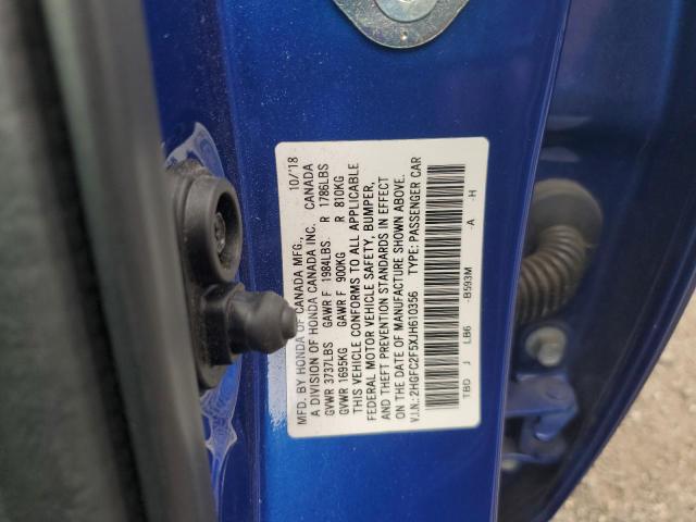 2018 HONDA CIVIC LX 2HGFC2F5XJH610356