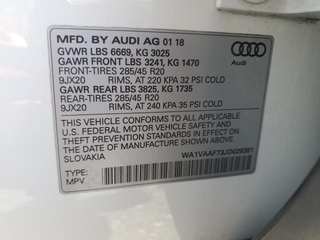 2018 AUDI Q7 PRESTIGE WA1VAAF73JD029381