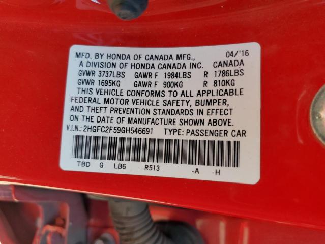 2016 HONDA CIVIC LX - 2HGFC2F59GH546691
